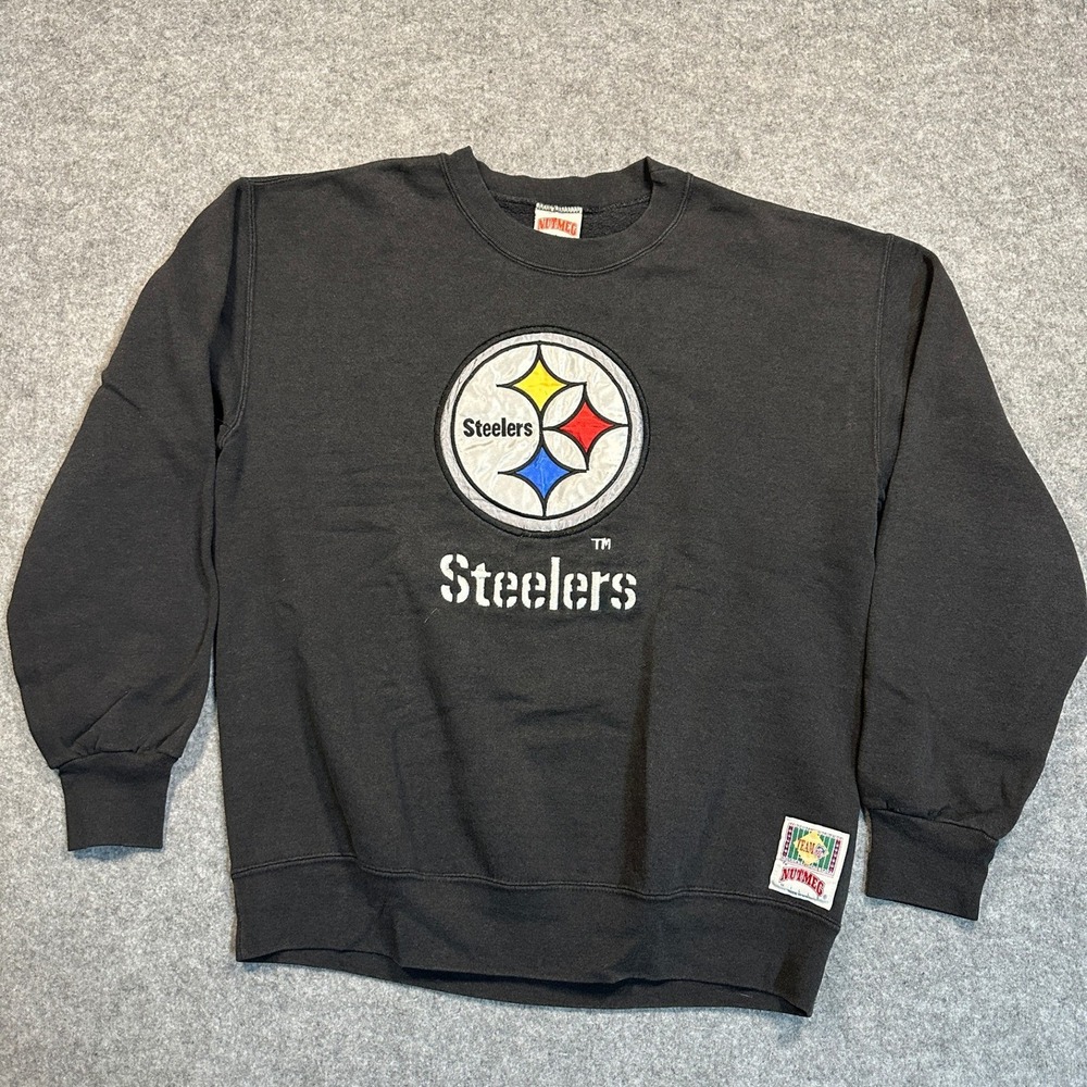 Nutmeg Team Nutmeg Pittsburgh Steelers Sweatshirt L‎ Black Embroidered Logo
